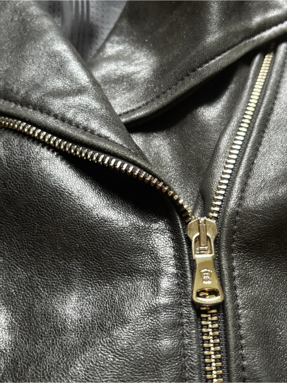 Massimo Dutti Black Leather Moto Biker Jacket - Picture 9 of 12